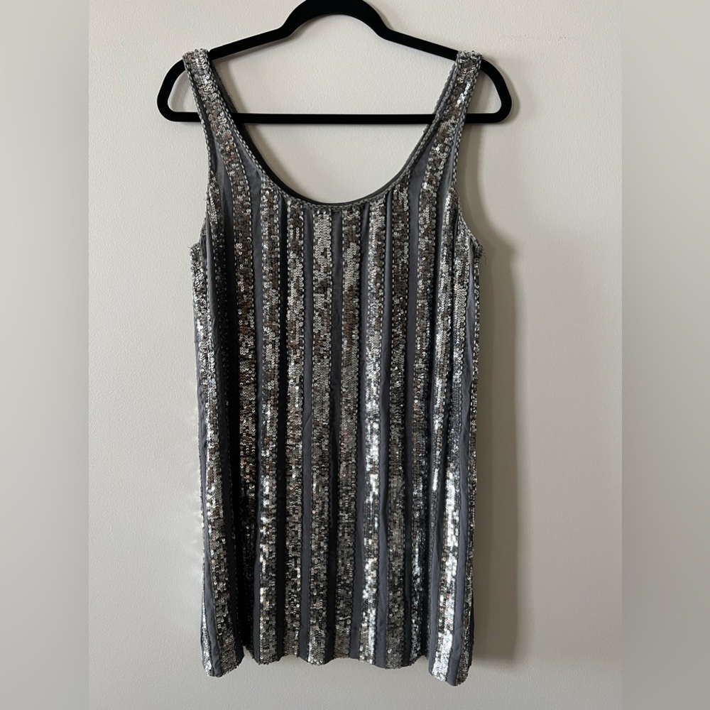 Haute Hippie Silver Sequined Dress size L